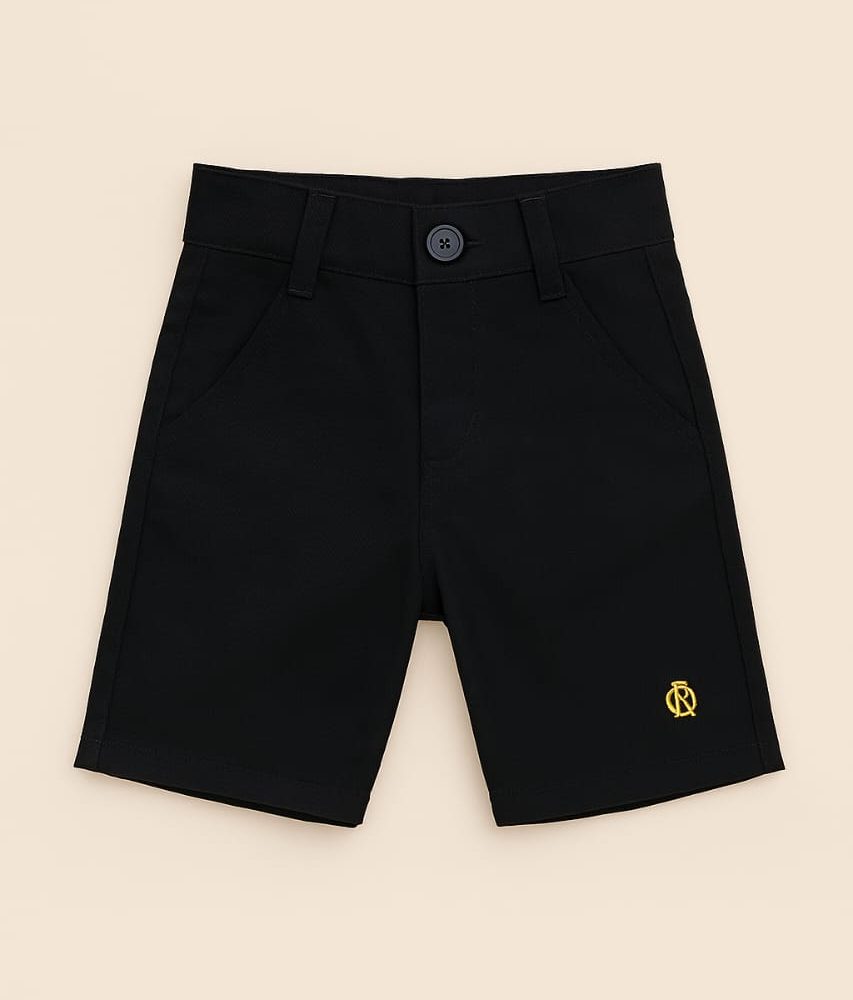 Black Smart Shorts with Orange Detail